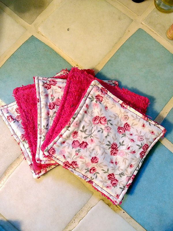 Lingettes démaquillantes lavables mini roses miniature 2