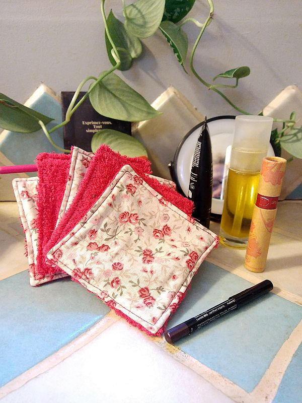 Lingettes démaquillantes lavables mini roses miniature 3