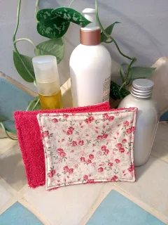 Lingettes bébé lavables Mini roses/éponge rose (lot de 7) miniature 1