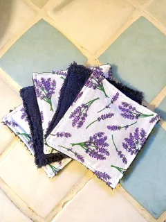 Lingettes démaquillantes lavables Lavande (lot de 5) miniature 3