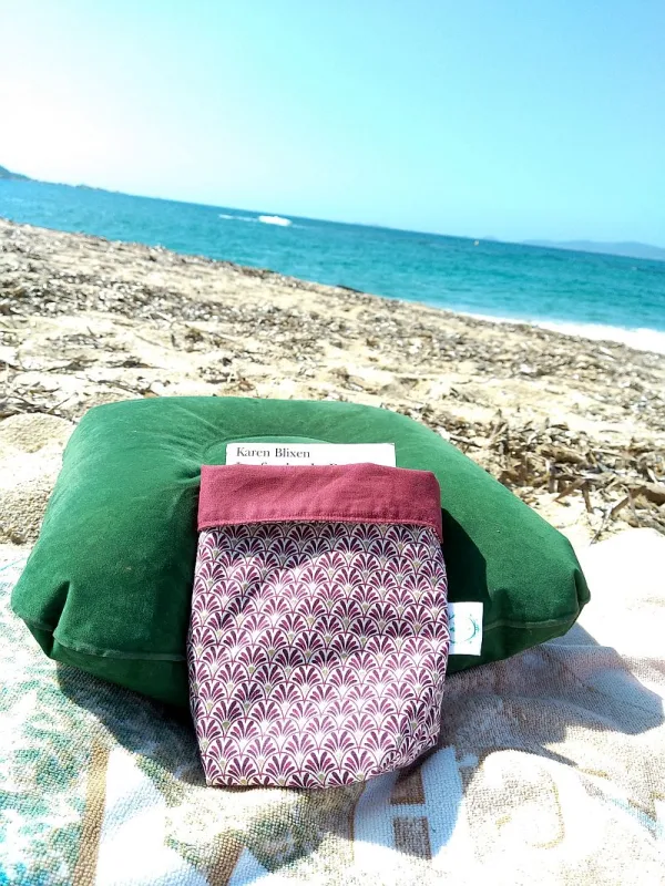 Pochette à livre Eventails bordeaux