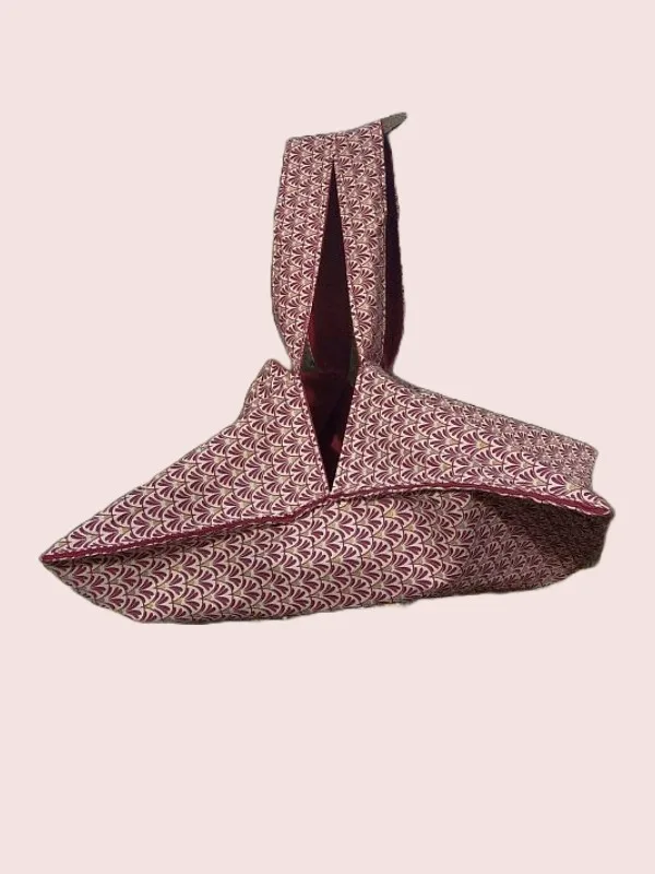 Sac à tarte décor Eventails bordeaux