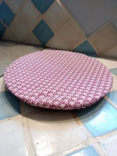 Couvre-plat grand modèle Eventails bordeaux miniature 1
