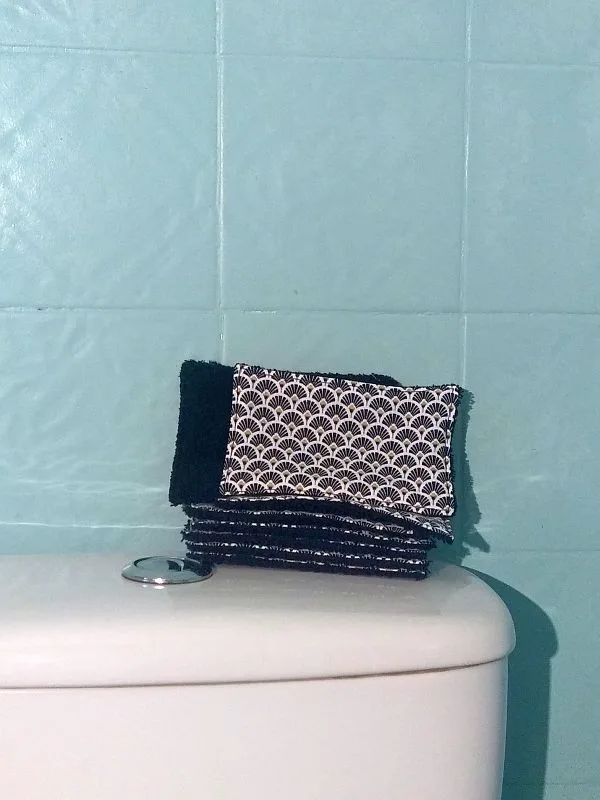 Papier toilette lavable Anny/éponge noire (lot de 7)