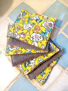 Lingettes bébé lavables Kawaii/éponge grise (lot de 7) miniature 3