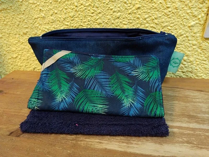 Set de cantine zéro déchet Plumes (serviettes+trousse) – photo 1