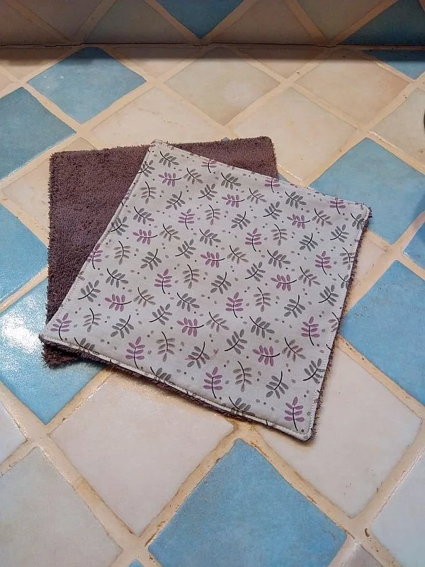 Essuie-tout lavable lot Acacia/gris