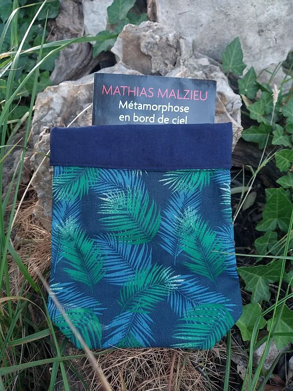 Pochette à livre bleue et verte