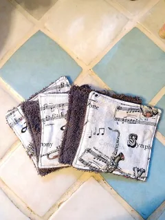 Lingettes démaquillantes lavables Musique  (lot de 5) miniature 2