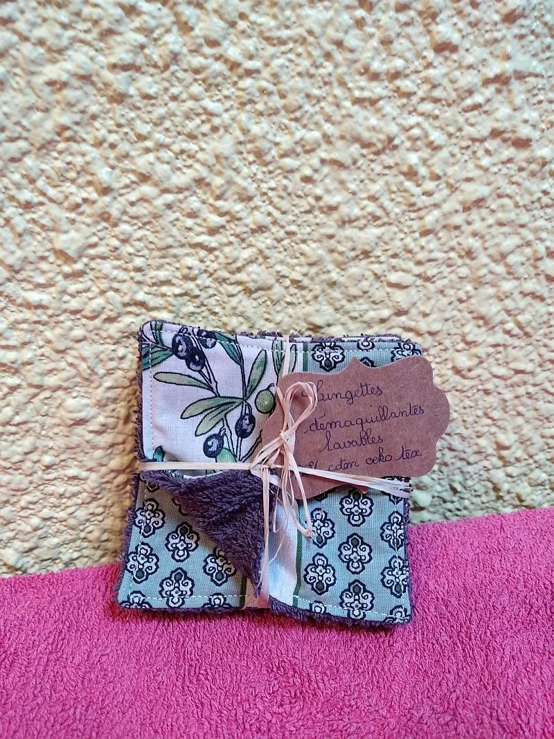 Lingettes démaquillantes lavables Olives – photo 1