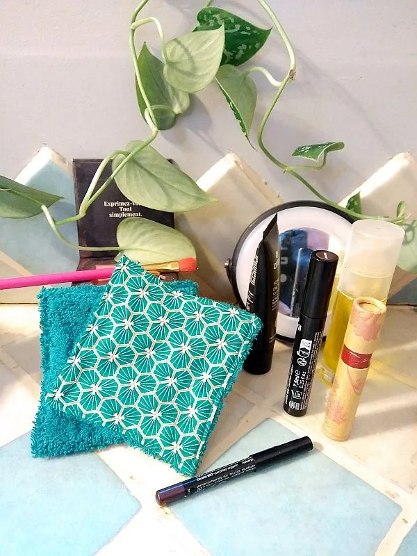 Lingettes démaquillantes lavables vert Christelle (lot 5)