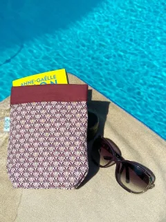 Pochette à livre Eventails bordeaux miniature 2