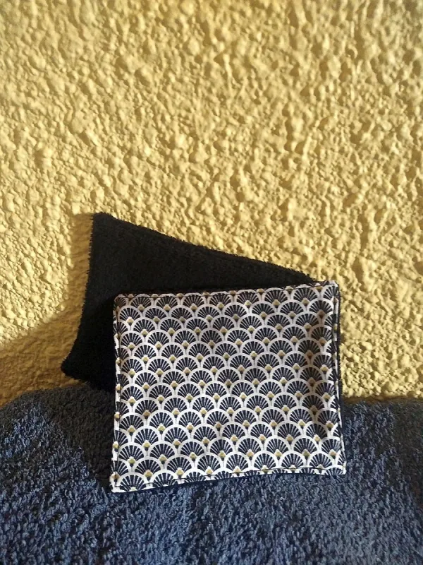 Lingettes bébé lavables Anny/éponge noire (lot de 7)