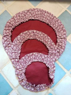 Couvre-plat lot de 3 Eventails bordeaux miniature 1