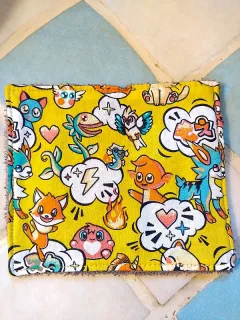 Lingettes bébé lavables Kawaii/éponge grise (lot de 7) miniature 4