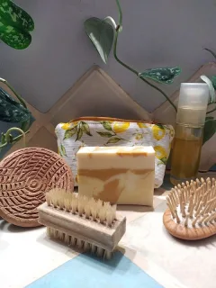 Pochette imperméable à savon Citrons (à l'unité sans savon) miniature 1