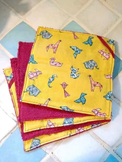 Essuie-tout lavable lot Origami/grenat miniature 4
