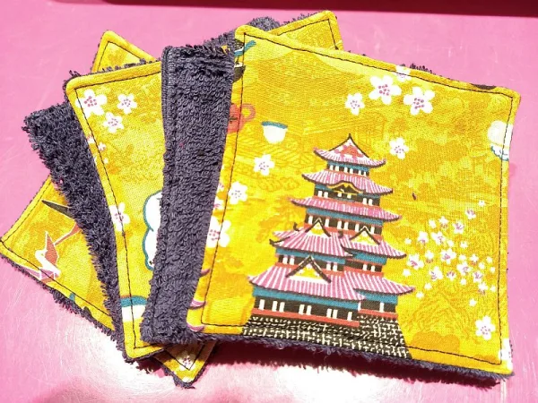 Lingettes démaquillantes lavables Japon (lot de 5)